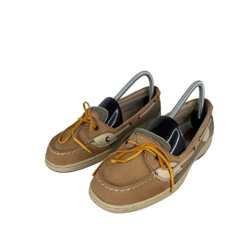 Easy Spirit Womens Size 8 Boat Shoes Beige Mesh & Leather Upper Casual Loafers